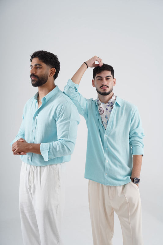 "Azzurro Sereno" Linen Shirt