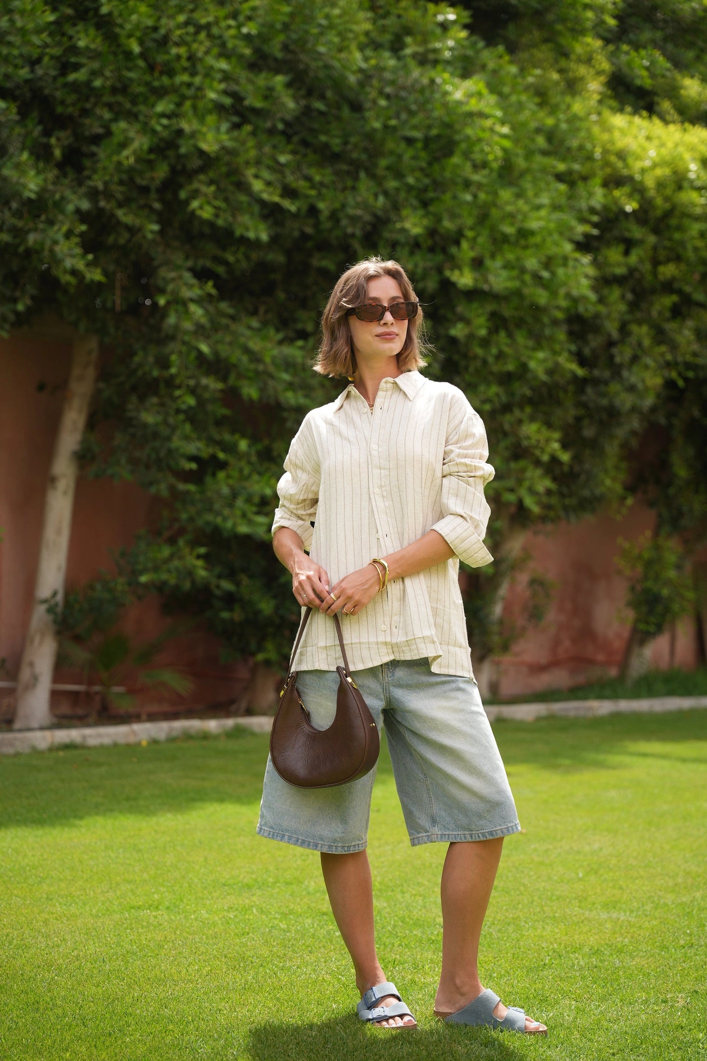 "Sabbia Oliva" Linen Shirt