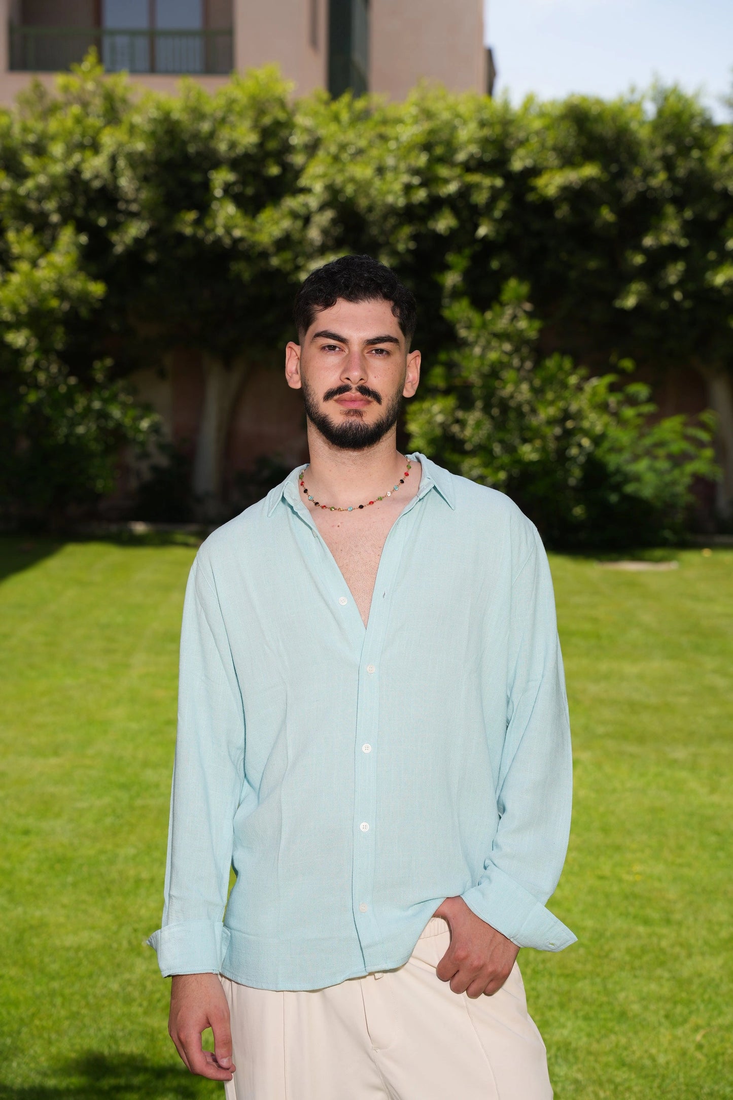 "Azzurro Sereno" Linen Shirt