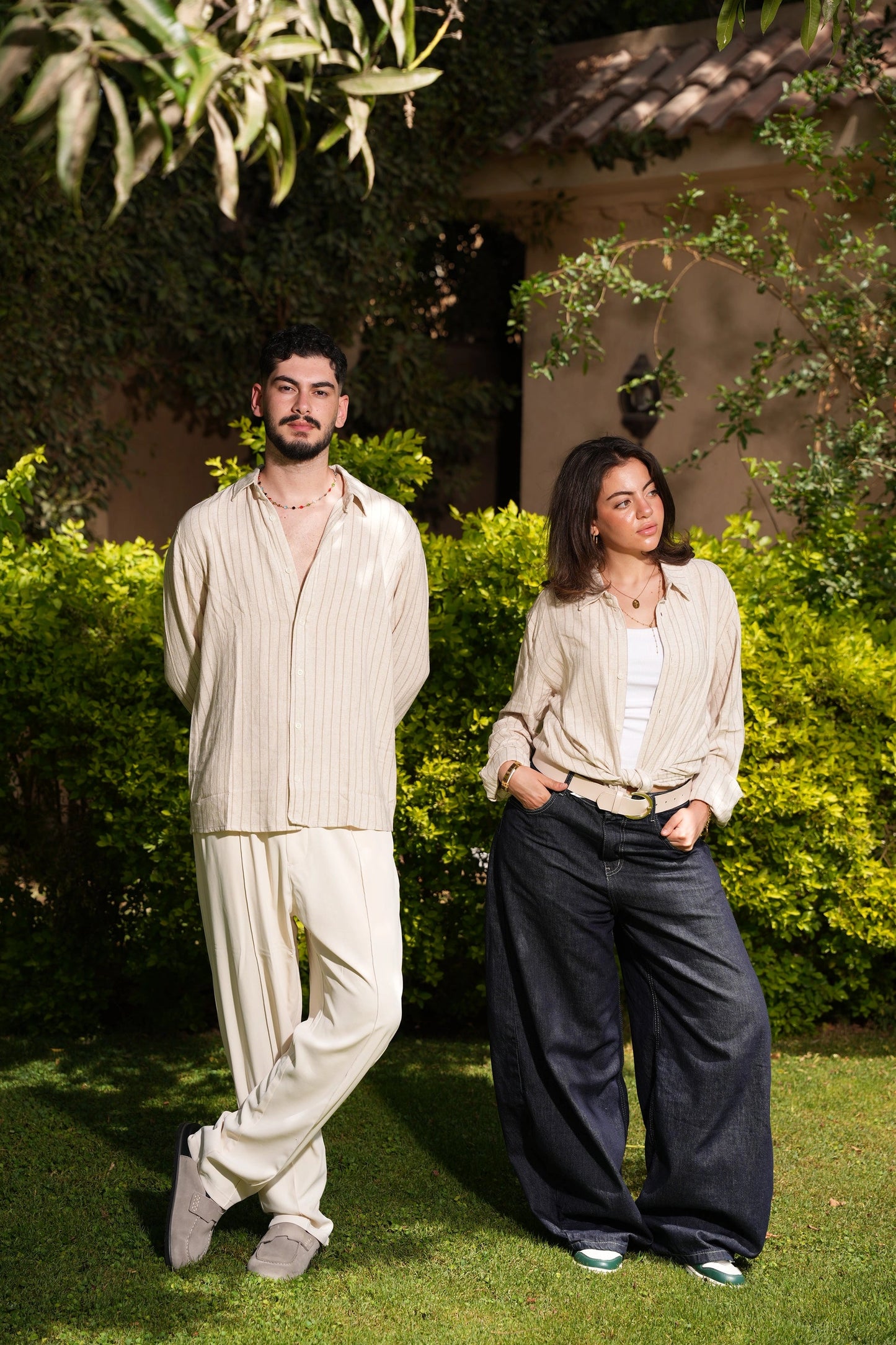 "Sabbia Oliva" Linen Shirt