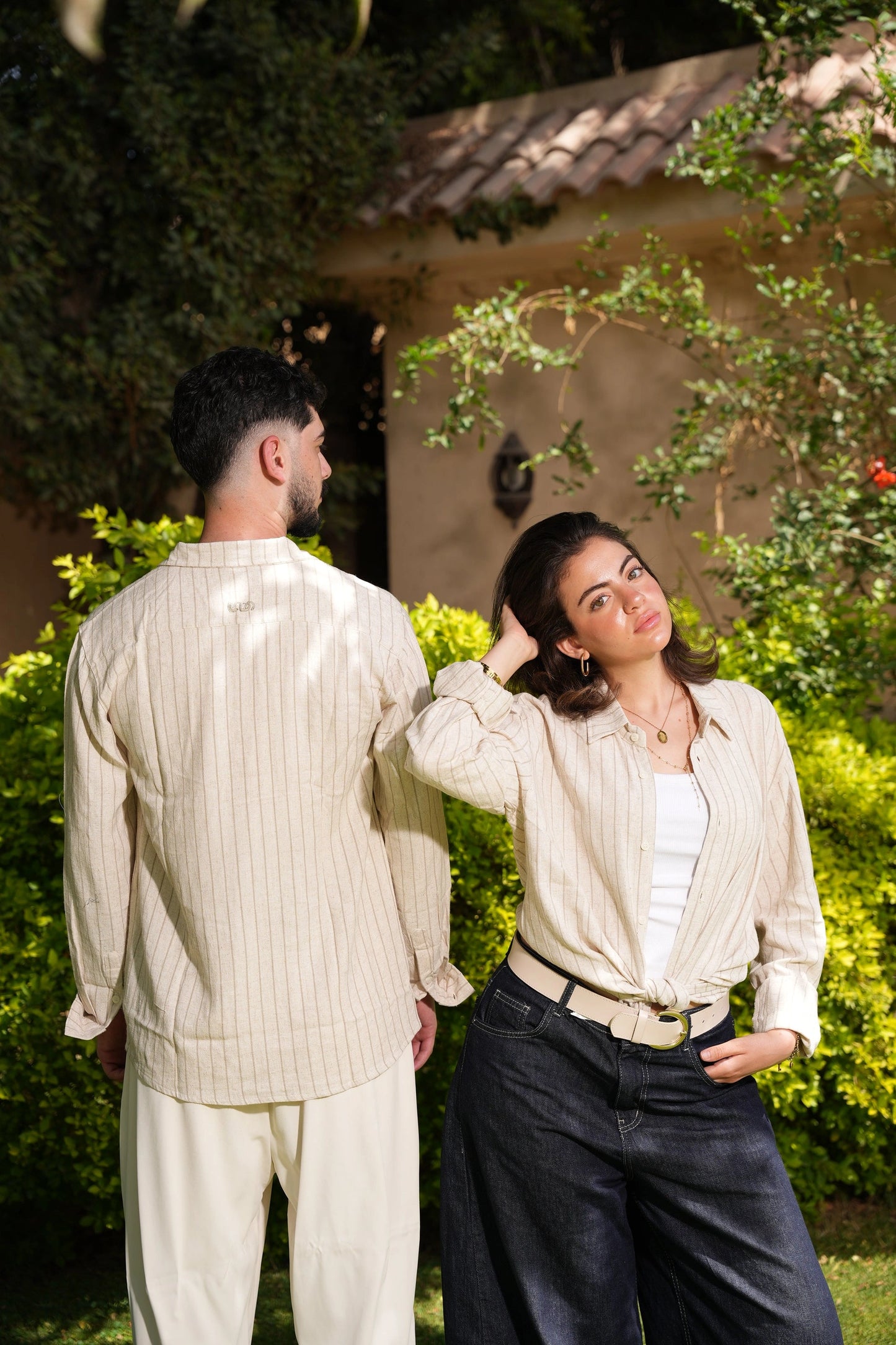 "Sabbia Oliva" Linen Shirt