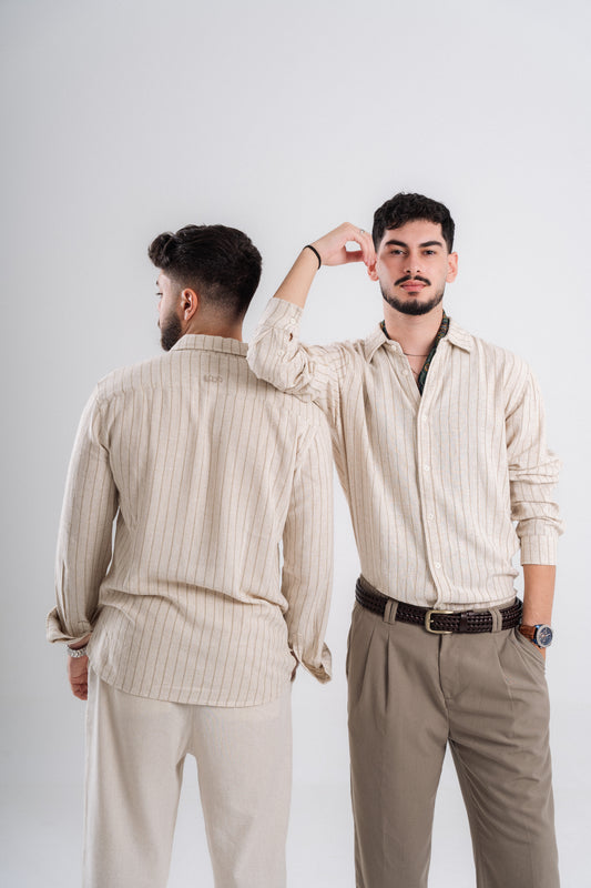 "Sabbia Oliva" Linen Shirt