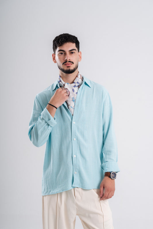 "Azzurro Sereno" Linen Shirt